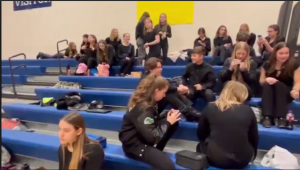 Choir waiting in the gym to perform for the judges