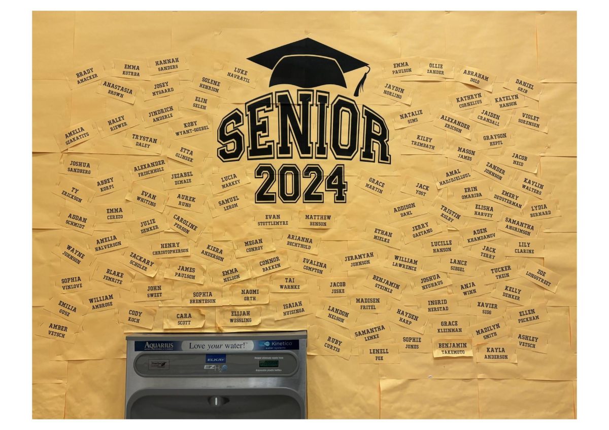 Wall of seniors graduating Spectrum High school in 2024