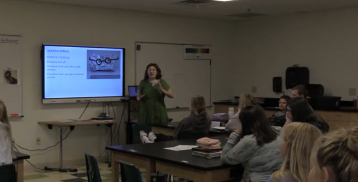 Ms. Krueger teaching Earth and Space Science