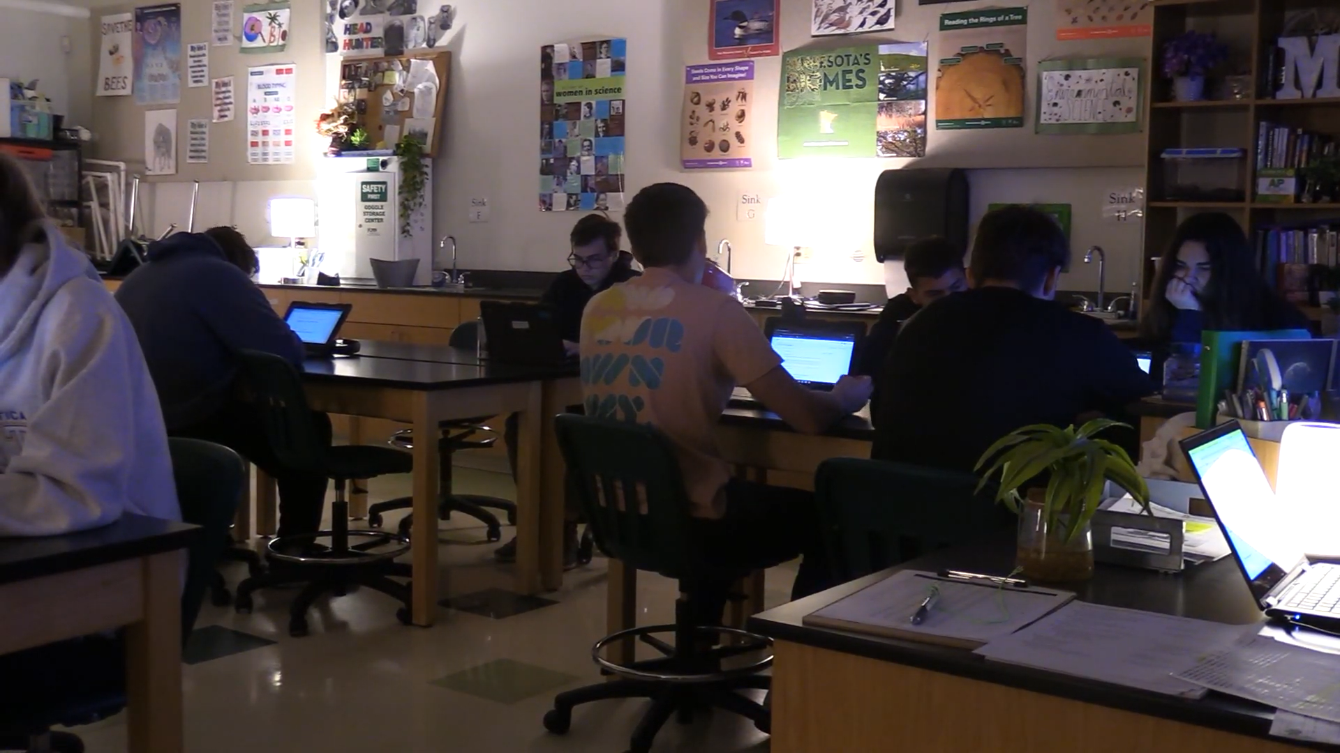 Students testing in Autumn Mollet's classroom
