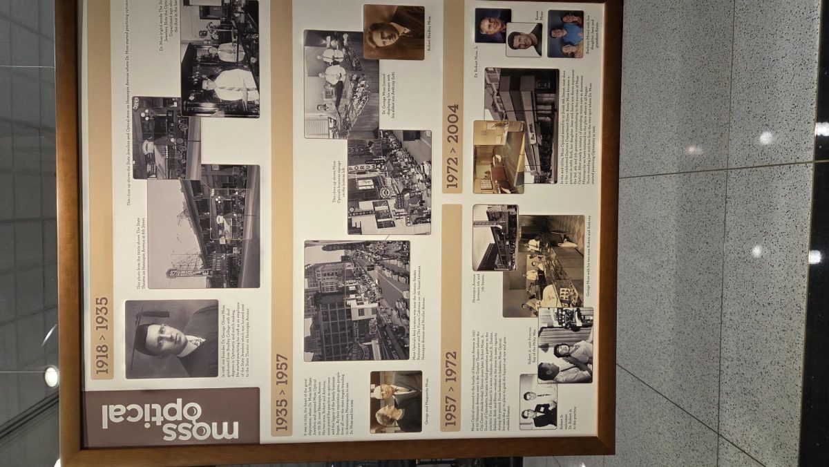 A poster describing the history of the the company